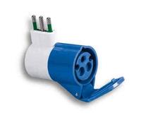 ADATTATORE INDUSTRIALE SPINA 90° 2P+T IP20 BLU MAURER PLUS