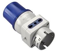 Adattatore industriale spina industriale 16 A e 3 prese civili IP20 blu Blu