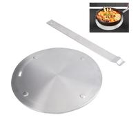 Adattatore Induzione da 20 cm, Adattatore Piano Induzione In Acciaio Inox, Adattatore Induzione Pentole con Manico Rimovibile, Adattatore Piastra Induzione Adatta a Pentole Magnetiche e Non Magnetiche