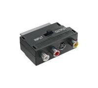 Adattatore inline - 1 x SCART PLECK (20 pin) - Mini Socket D -VHS a 4 pin e socket di cintura 3x (audio R, audio L e video) (89