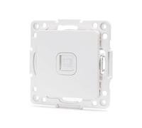 Adattatore Internet per prese tedesche e francesi a 1 via. Il suo design bianco si adatta a qualsiasi ambiente, ottimizzando la connettività e mantenendo un ambiente ordinato ed elegante.