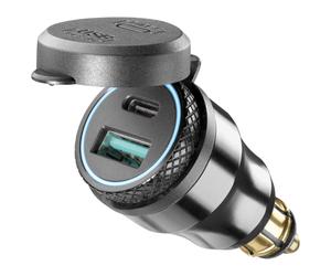 Adattatore Interphone doppia presa DIN - 2 USB Type A & C