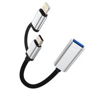 Adattatore iPhone USB A a Lightning USB C Jack Cable(2in 1)Camera OTG Tipo Presa Cavo per Apple Macbook Air 14 13 12 11 Pro Max 7 8 Plus iPad Air Compatibile per Huawei Xiaomi Redmi Samsung Google