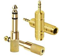 Adattatore Jack Audio Stereo 6,35mm a 3,5mm 4-Pezzi, Adattatore per Cuffie (6,35mm Maschio a 3,5mm Femmina 2x, 3,5mm Maschio a 6,35mm Femmina 2x) per Cavo Aux, Amplificatore, Cuffie