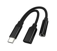 Adattatore jack da 3,5 mm a USB C (2 in 1) compatibile con Sumsung Huawei Xiaomi Pixel Galaxy Apple iPhone 15 Pro Max Plus iPad 10, Air4/5, Mini 6 Aux caricatore spina Type-c cavo di ricarica 3,5 + tp