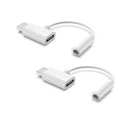 Adattatore Jack e caricamento USB C, adattatore 2 in 1 USB C Klitz Klitz 3,5 mm e caricabatterie per PAD PRO2018/2020 SUMBSUNG GALAXY S23/S22 ULTRA, livello 20/10, Pixel Huawei (2/Bianco)
