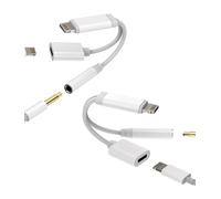 Adattatore Jack Lightning A 3,5mm(2 Pack) per IPhone14 Cuffie Caricatore AUX Audio Cavo Accessori Cavetto Adapter Auricolari SDoppiatore Ricarica Headphone 2in1 Per Apple MFI Certified iPad FXMZ-3.5