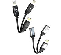 Adattatore Jack Lightning A Auricolare Caricatore Cavo 2 in 1 (Set di 2) per Apple Per IPhone 11 12 13 14 Pro Dual Jack Audio Connettore Per IPad Cuffie AUX Auto Accessori Musica Splitter