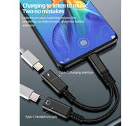 Adattatore jack per cuffie 2 in 1 USB-C compatibile con 16/15 Pro Max Plus, iPad Pro, compatibile con Samsung, cavo dati, adattatore di ricarica audio di tipo C, accessorio splitter aux USB-C+3,5MM,Do