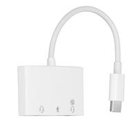 Adattatore jack per cuffie 3 in 1, supporta contemporaneamente due cuffie audio AUX da 3,5 mm con porta di ricarica rapida Type-C, plug and play per