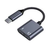 Adattatore jack per cuffie da tipo C a - Dongle audio USB da 3,5 mm, convertitore di ricarica 2 in 1, cavo in tessuto intrecciato, cavo analogico resistente | Telefono Auricolare Accessorio Funzioni m