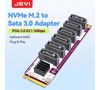 Adattatore JEYI da M.2 a SATA, scheda M-Key a SATA 3.0 a 6 porte, supporto SSD/HDD da 6 Gbps per PC desktop, chip ASM1166 con indicatore LED