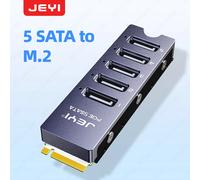 Adattatore JEYI NVMe da M.2 a 5 SATA, scheda adattatore NVMe interna da 5 porte SATA III non RAID da 6 GB/s per PC desktop, supporto SSD e HDD