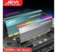 Adattatore JEYI RGB PCIe 4.0 NVMe, scheda adattatore SSD da PCIe a NVMe M.2 con dissipatore di calore in alluminio, compatibile con Gen4 Gen3 Gen2 Gen1