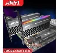 Adattatore JEYI VolleyStar PCIE a NVMe con dissipatore di calore in lega di alluminio, scheda M.2 RGB PCIe 4.0 con staffa a basso profilo standard 1/2U