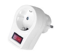 ADATTATORE KOPP Adattatore di spina con interruttore, 230 Volt, Bianco