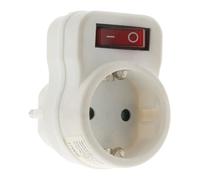 Adattatore Ladro 1 presa con terra 16A e interruttore - bianco - Zenitech