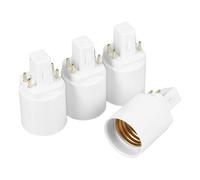 Adattatore Lampada G24q 4 Pin a E27, 4 Pezzi Bianco | Pbt e Rame Nichelato, per Plafoniere G24q, Casa e Ambienti Commerciali, Riuso Rapido degli Impianti