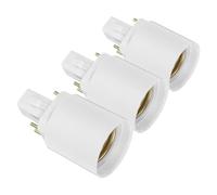 Adattatore Lampada G24q a E27 in Plastica Bianca 3 Pezzi | Conversione a 4 Pin, Housing Resistente al Calore, per Manutenzione Impianti e Illuminazione Commerciale