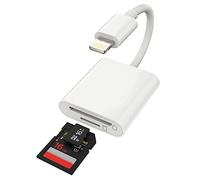 Adattatore lettore di schede SD (2 in 1) Lightning a Micro SD Card Reader per Apple iPhone 14 13 12 11 Pro Max 7 8 Plus per iPad Air Lettore Compact Flash Cavo Connettore Memory Stick Accessori