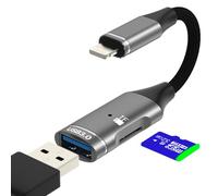 Adattatore lettore Micro SD USB Lightning a Card Reader di Memoria per iPhone 14 13 12 Pro Max per Apple per iPad Adapter OTG 3.0 Photo Cle Cable Dispositivo compatto esterno Memory Presa TF