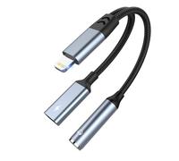 Adattatore Light-ning Jack Cuffie 2in1 Adattatore Cuffie iPhone per Caricabatterie, Rapida Ricarica 60W Cavo Aux iPhone Auricolari Splitter Cuffiette Sdoppiatore per iPhone 14/13/12/SE/11/X/XS/8/7