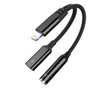 Adattatore Light-ning Jack Cuffie 2in1 Adattatore Cuffie iPhone per Caricabatterie, Rapida Ricarica 60W Cavo Aux iPhone Auricolari Splitter Cuffiette Sdoppiatore per iPhone 14/13/12/SE/11/X/XS/8/7
