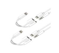 Adattatore Lightning a Jack 3.5 Mm (2 Pack) per iPhone 14 13 12 Pro Max Auricolari Caricatore Cavo Certificato MFI per Apple per iPad Adattatore Audio AUX Connettore Caricatore Accessori Auto
