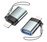 Adattatore Lightning a USB (2 Pezzi), Adattatore USB Lightning Adattatore USB iPhone Adattatore OTG USB 3.0 Per iPhone 14 13 12 11 Pro Max/iPad, Supporta unità Flash, Tastiere MIDI, Mouse, Fotocamere