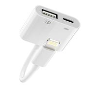 Adattatore Lightning a USB Cavo per iPhone OTG Accessori (2 in 1)Caricatore Rapido Connettore Tastiere Chiavetta USB Lettore di Schede Fotocamera Mouse Hub per iPhone 14 13 12 11 Pro Max Mini per iPad