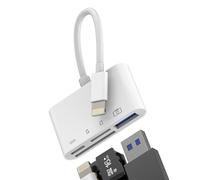 Adattatore Lightning a USB Lettore Schede SD(4 in 1)OTG 3.0 Jack Cavo per iPhone 14 Pro Max Fotocamera Micro SD Memoria per Apple MFi Certified Carica per iPad TF Scheda Trasferire Cavetto Connettore