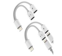 Adattatore Lightning Audio (2 Pack) per iPhone 14 13 12 Pro Max Auricolari Caricatore Cavo Certificato MFI per Apple Connettore AUX Auricolari Accessori Auto per iPad Doppio Adattatore Lightning Jack