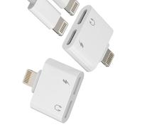 Adattatore Lightning Auricolari(2 Pack)per iPhone 14 13 Pro Max per iPad Caricabatterie Audio Cavo Adapter Certificato MFI per Apple Connettore Headphones Microfono AUXiliare Accessori Doppia Lighting