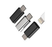 Adattatore Lightning femmina tipo C maschio (set di 3) caricatore USB C rapido per Apple iPhone 15 Pro Max per iPad Thunderbolt 4 compatibile con Samsung Galaxy