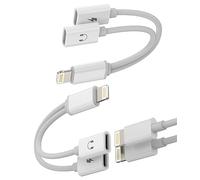 Adattatore Lightning Jack 2 in 1 (confezione da 2) Caricabatterie per cuffie a doppia presa, accessorio cavo per iPhone certificato Apple MFI Adaptador Ausiliare per 14 13 12 11 Pro Max 7 8 Plus X