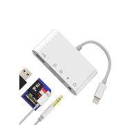 Adattatore Lightning USB 3.0 Jack 3.5mm Lettore Schede SD Micro SD per Apple iPhone iPad Card Reader Cavo OTG Chiavetta Memoria Macchina Fotografica Digitale Fotocamera TF Porta Adapter Camera