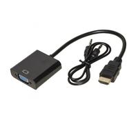 ADATTATORE LINK HDMI TO VGA M/F, 0,15MT, CON AUDIO MINI JACK 3,5 mm, NERO, LKADA