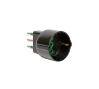 Adattatore link presa tedesca bipolare(shuko) e spina italiana elettrica tripolare 10 a - nero - f82121