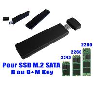 Adattatore M2 2240 2242 2280 Vers USB3 - Scatola In Alluminio - Per M.2 Sata