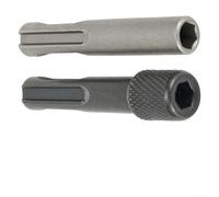 Adattatore magnetico per cacciavite SDS con codolo esagonale, 6,35 mm, 60 x 10 mm, in acciaio al cromo vanadio, per utensili esagonali con opzione zigrinatura, 2 pezzi (senza zigrinatura)