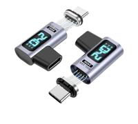 Adattatore magnetico USB C 4.0 da 240 W, adattatore di tipo C con display digitale 80 Gbps, supporto uscita HD 16K, tester curvo per la maggior parte degli smartphone e altri dispositivi di tipo C