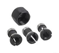Adattatore mandrino pinza con dado M17 da 1 mm per macchine per incidere router, convertitore boccola divisa per pinze da 6/6,35/8 mm in acciaio al carbonio trattato termicamente a terra di precisione