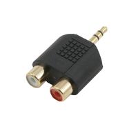 Adattatore MCL 3.5mm a 2xRCA Nero con connettori dorati