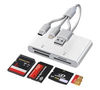 Adattatore Memory Stick Pro Duo - Lettore di schede di immagini XD 4 in 3 per iPhone/USB C/A, SD/TF/MS/XD, lettore di schede Sony Cybershot, supporta iPhone 16/15/14/13/12/11/X/i/PC/Android/laptop