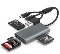 Adattatore Memory Stick Pro Duo - Lettore di schede SD/TF/MS/XD 4 in 1 per iPhone 16/15/14/iPad/PC/Android/MAC, Lightning/USB-C/USB-A Multi Memory Card Reader Adattatore per Sony Cybershot SD Card