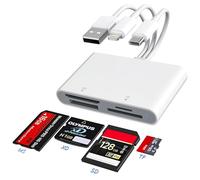 Adattatore Memory Stick Pro Duo - Lettore di schede XD Picture Card per iPhone/USB C/A, 4 in 1 SD/TF/MS/XD, lettore di schede Sony Cybershot, supporta iPhone 17/16/15/14/13/12/11/iPad/PC/Android