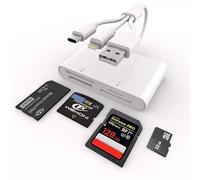 Adattatore Memory Stick Pro Duo per iPhone/Android/PC, 4 in 1 Lettore Schede per SD/TF/MS/XD con Connettore Lightning/USB/USB-C Lettore di Card di Memoria, Lettore Memory Stick Pro Duo per Sony