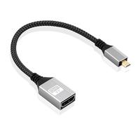Adattatore Micro HDMI a HDMI Femmina a Maschio, Supporto 4K @ 60 Hz 3D 2160p, Nylon Intrecciato per Raspberry Pi 4, GoPro Hero 7/6/5/4/3, Nikon B500, Sony Alpha Serien(A6000-A7S) (20CM)