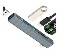 Adattatore Micro SD a USB C USB per iPhone 17 16 15 Pro MAX per iPad per Apple Compatibile con Samsung Tipo C Hub SD Lettore di Schede Cuffie Jack Cavo Multiporta Connettore Convertitore OTG 3.0