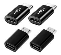 Adattatore Micro USB a USB C 4-Pack, Adattatore Tipo C Maschio a MicroUSB Femmina e MicroUSB Maschio a Tipo C Femmina Compatibile con Samsung Galaxy, Telefoni Android e Altri, Nero